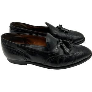 Allen Edmonds Manchester Black Leather Wingtip Tassel Loafer Men 10.5 USA Made
